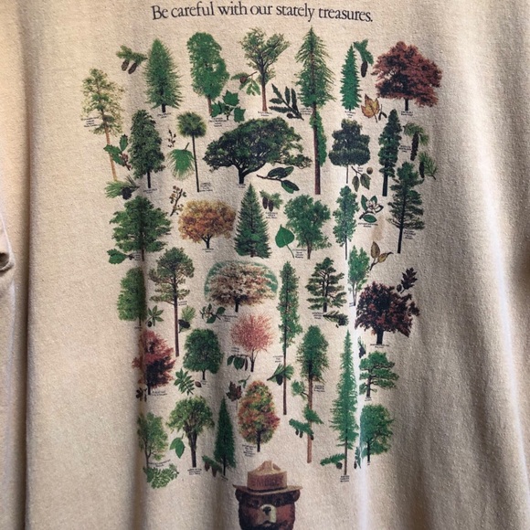Desert Dreamer Trees Nature Smoky The Bear T-shirt Gold Yellow Women’s Medium - Picture 3 of 9